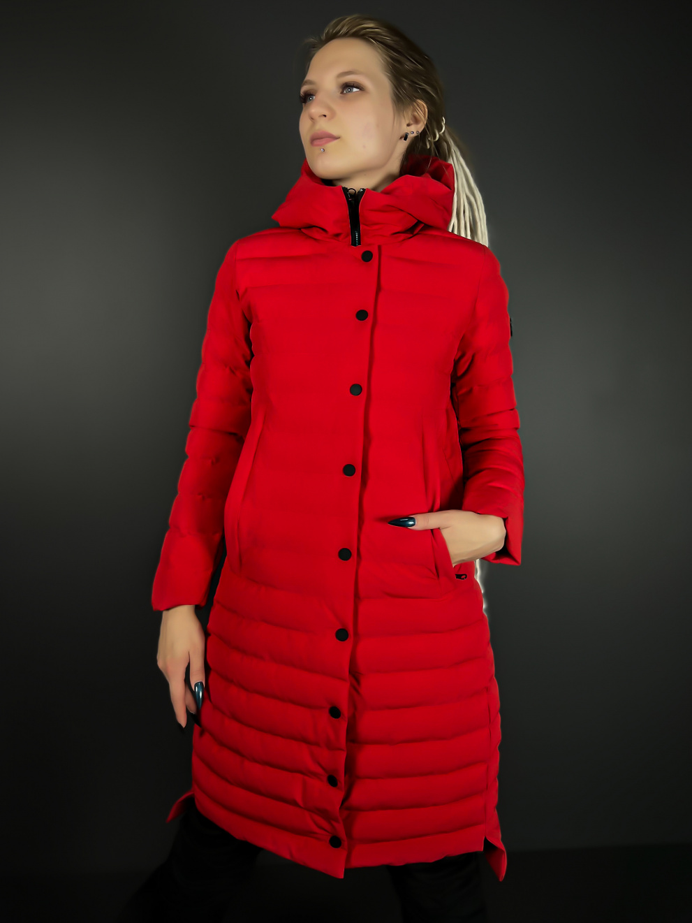 Куртка женская удлинённая Snow HQ Красная