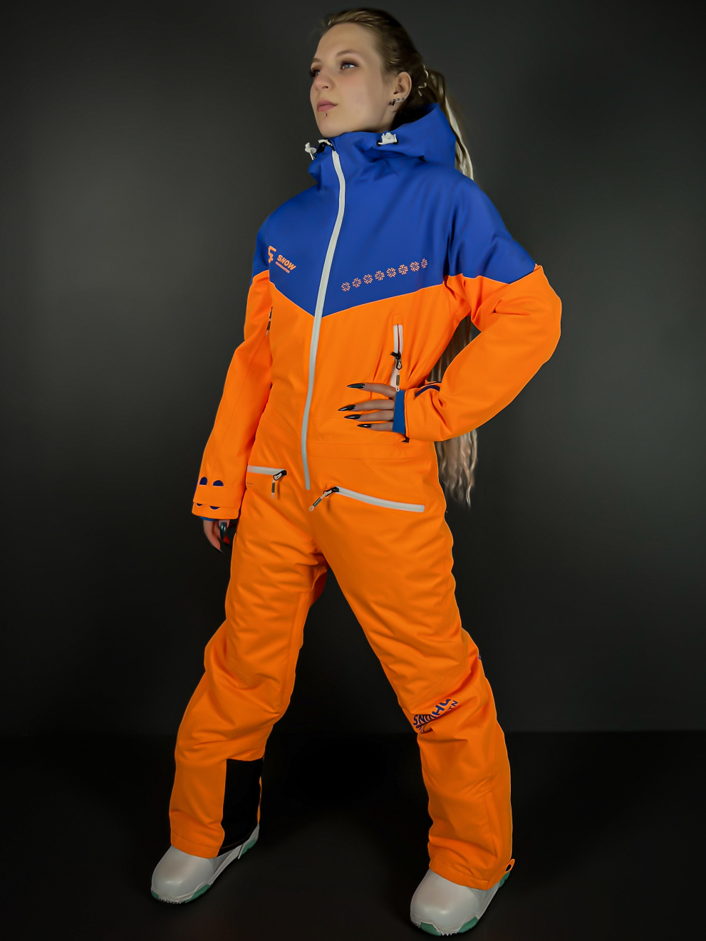 Комбинезон горнолыжный женский Snow HQ оранжевый