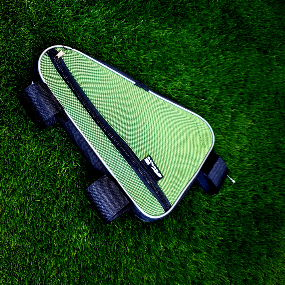 Велосипедная сумка под раму зелёная (средняя)