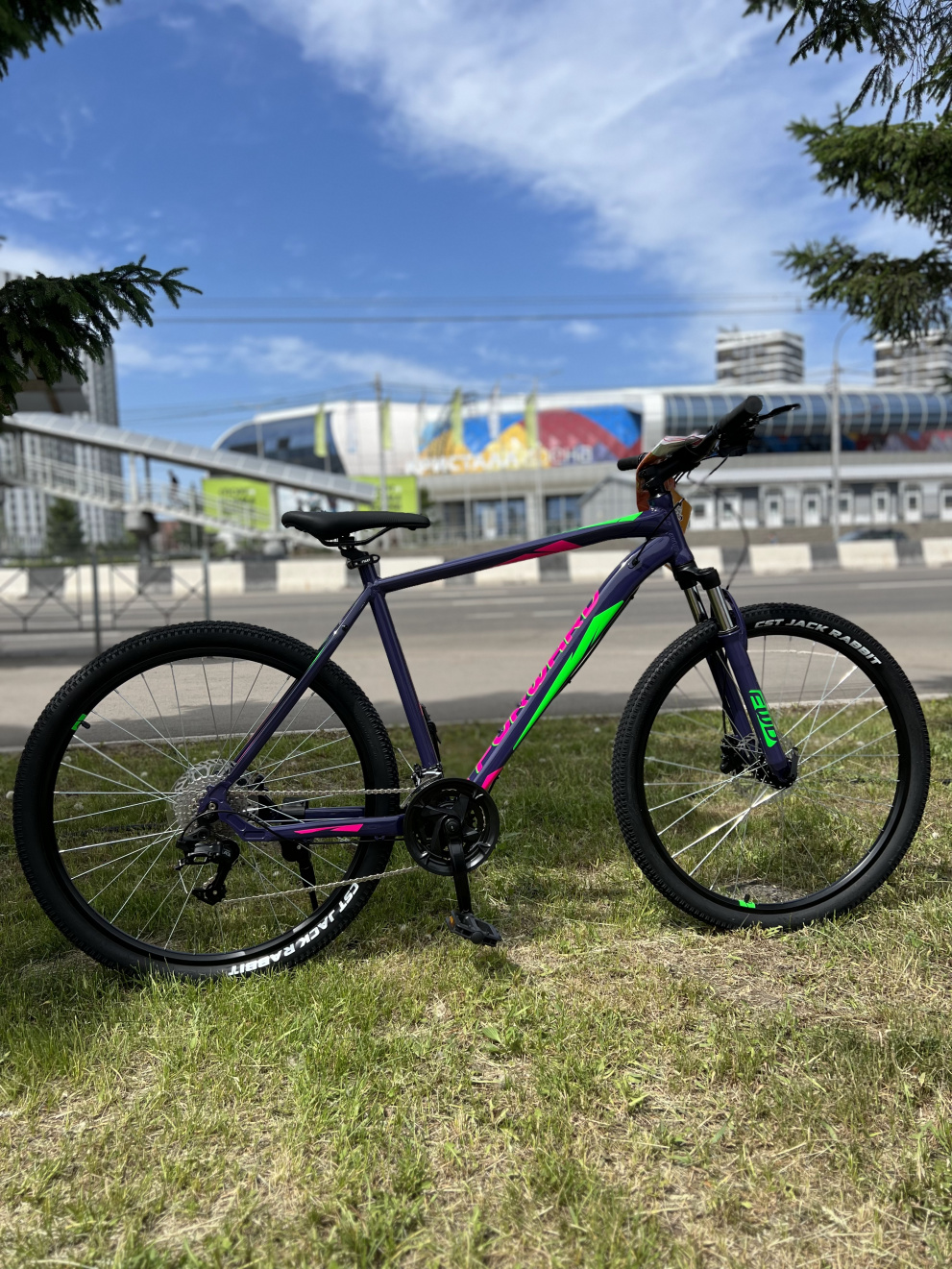Велосипед Forward Apache 27,5" HD 3.2 Фиолетово - зелёный 
