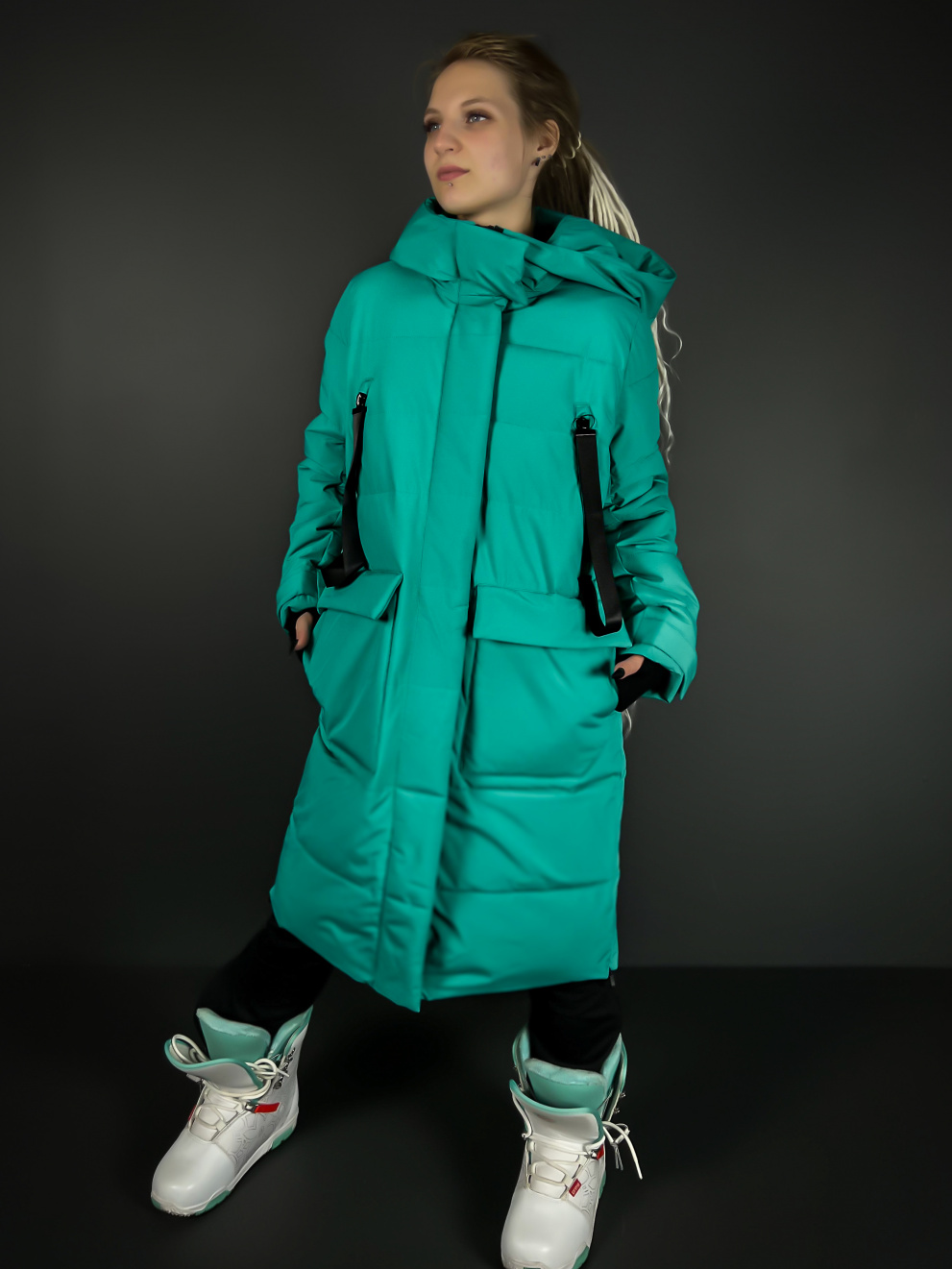 Куртка женская удлинённая Snow HQ зелёная