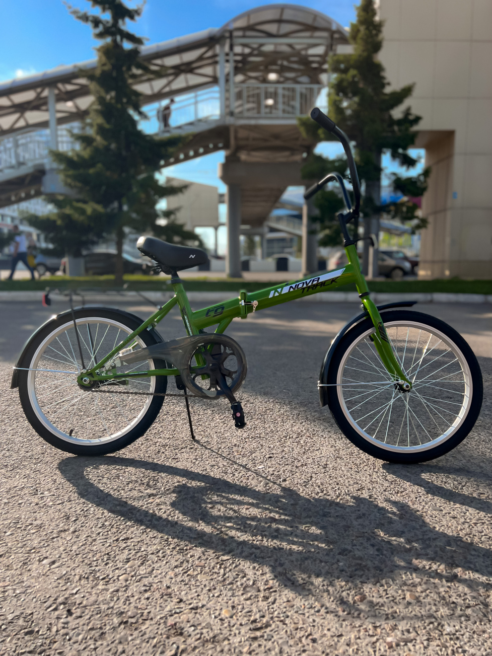 Велосипед складной NOVATRACK TG - 30 ножной тормоз 20" Зелёный