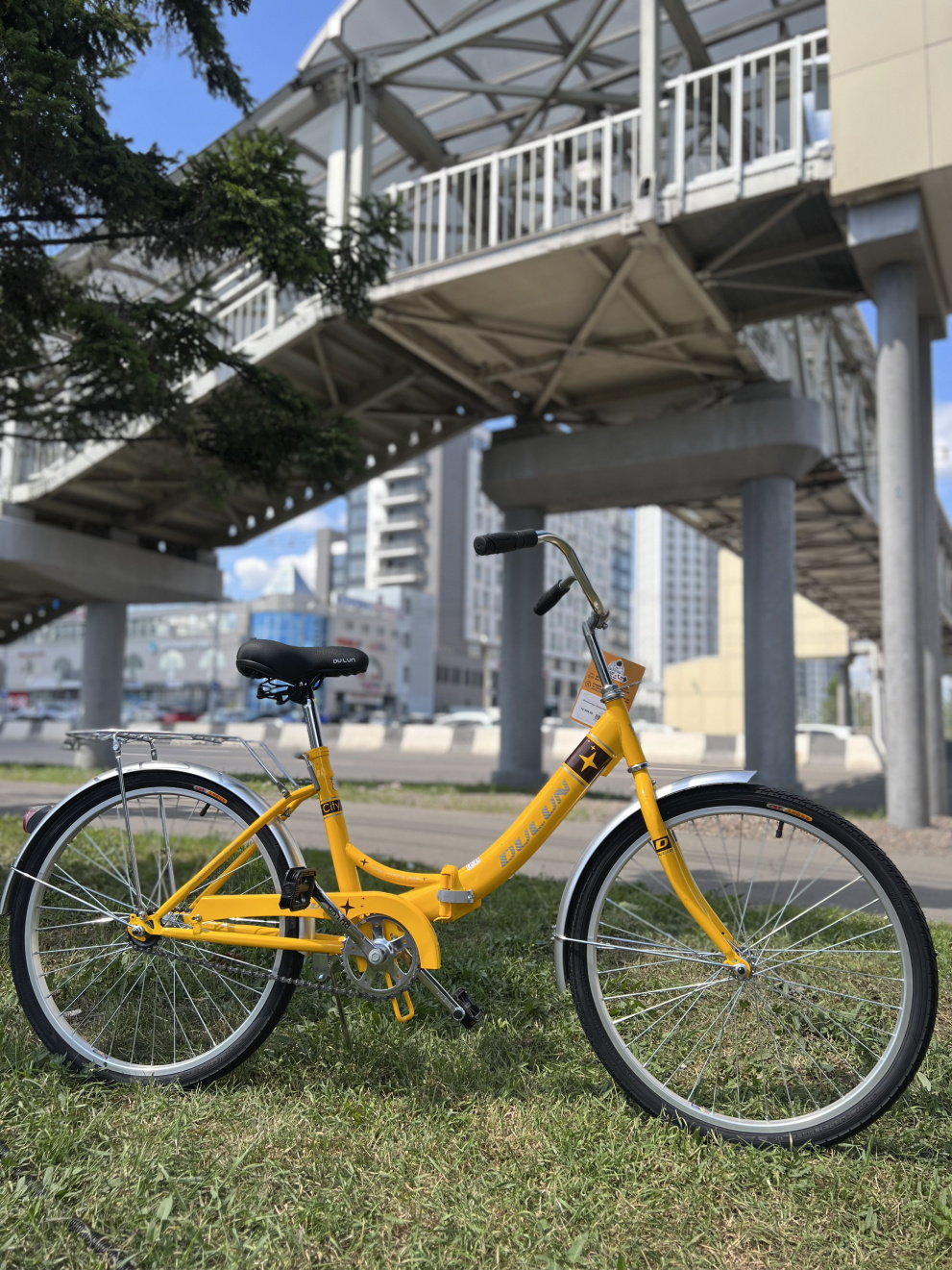 Велосипед городской DULUN Blade 24" складной, оранжевый