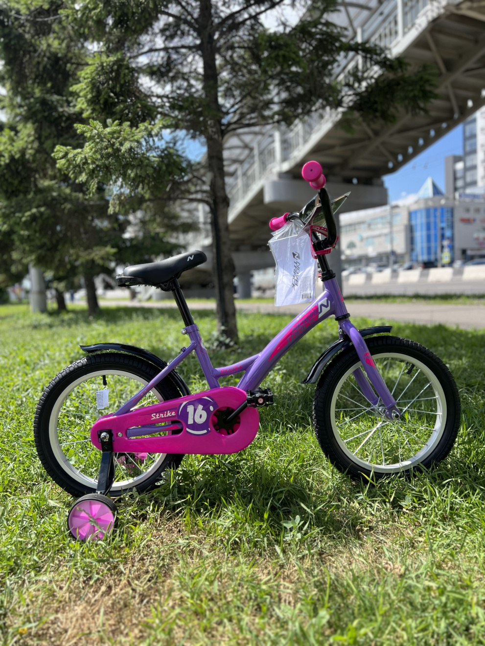 Велосипед детский NovaTrack Strike 16" Фиолетово - розовый