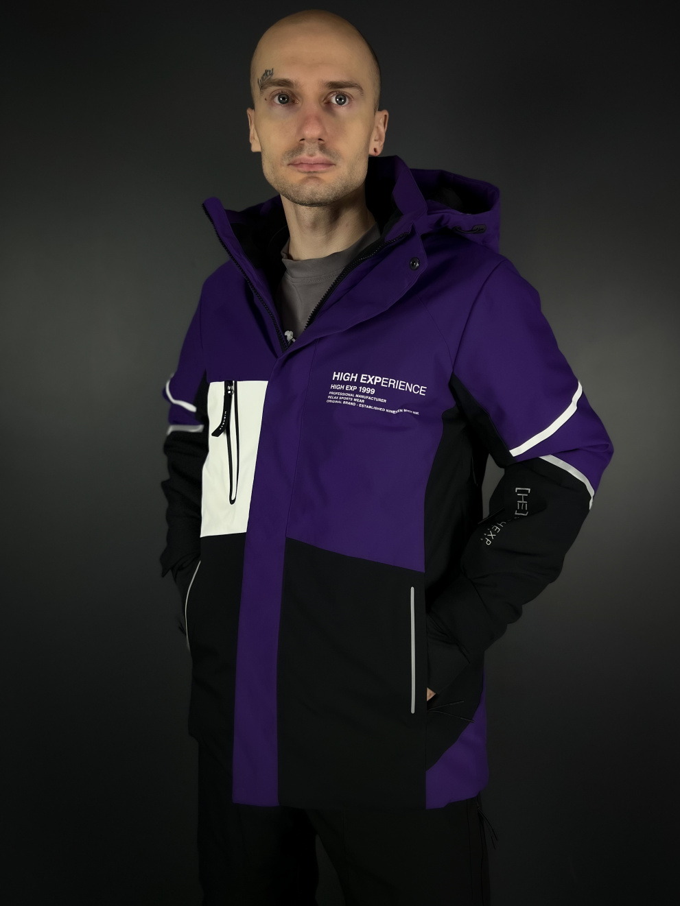 Куртка мужская горнолыжная High Ex с подогревом "Фиолетовая"